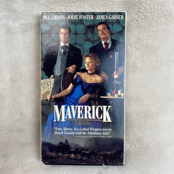 Maverick 1994 Mel Gibson Jodie Foster Action Comedy VHS Tape - Picture 1 of 2